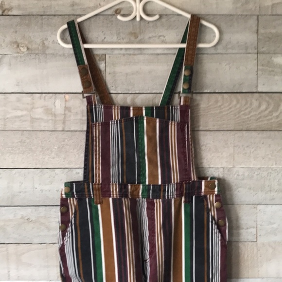 BDG Urban Outfitters Retro Striped Burron Up Overalls - Picture 7 of 13